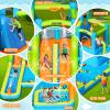 FINCOME Water Bounce House with Double Slide for Kids 3-10, Large Inflatable Water Bouncy Castle with Long Water Slide Jumping Climbing Pool Air Blower, Bouncy House for Party Birthday Holiday Summer view 2