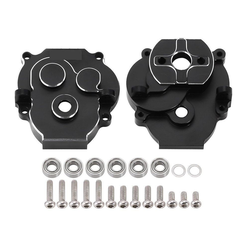 PHJKCRWXUL Aluminum Transmission Housing with Bearings for 1/18 RC Crawler TRX4M Upgrade (4M-51)(Black)