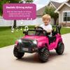 12V Kids Ride On Toy, Ride on Truck w/Parent Remote Control, Electric Toddler Ride on Car for Kids w/Reflective Stickers, Front Anti-Collision Bar Design, LED Headlights, Bluetooth, 3 Speeds (Pink) view 4