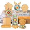 10 Pcs Wooden Assorted Shapes Mosaic Bases Wooden Mosaic Base for DIY, with Wood Surface for Handcrafted Glass Mosaic Tiles Crafts for Adults and Kids view 1