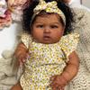 23-Inch Black Realistic Silicone Baby Dolls Girl Lifelike Reborn Toddler Doll Dark Skin Tone with Hand-Painted Visible Veins, Soft Body African American Newborn Black Babies Set for Kids Age 3+ view 2