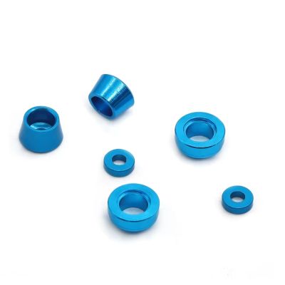 RC Car Accessories Compatible with Tamiya for TT02 1/10 RC Car Upgrade Accessories Parts 1 Set Metal Steering Flange Bushing Gasket(Blue)