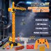 35.5-Inch 6 Channel RC Tower Crane for Kids, Remote Control Crane Toy with LED Lights, 360 Rotating Lift Construction Vehicles with Grabber, Log, Lifting Basket, Educational Learning Toys for Boys view 2