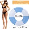 2PCS 37" Inflatable Pool Floats for Adult Striped Swim Ring Pool Floaties Inflatable Swimming Pool Raft Party Water Summer Beach Lounger Float Party Supplies (3Q-Blue) view 2