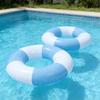 2PCS 37" Inflatable Pool Floats for Adult Striped Swim Ring Pool Floaties Inflatable Swimming Pool Raft Party Water Summer Beach Lounger Float Party Supplies (3Q-Blue) view 4