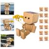 Shaking Feet Wooden Doll,Tiny Wooden Shaking Man Doll with Spring Legs with 12pcs Magnetic Expressions,ShakingWooden Man Figurine for Car Dashboard,Funny Cars Ornaments Wood Desktop Decorations view 1
