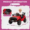 12V Kids Ride On Toy, Ride on Truck w/Parent Remote Control, Electric Toddler Ride on Car for Kids w/Reflective Stickers, Front Anti-Collision Bar Design, LED Headlights, Bluetooth, 3 Speeds (Red) view 3