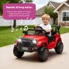 12V Kids Ride On Toy, Ride on Truck w/Parent Remote Control, Electric Toddler Ride on Car for Kids w/Reflective Stickers, Front Anti-Collision Bar Design, LED Headlights, Bluetooth, 3 Speeds (Red) view 4