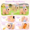 CatchCute Interactive Walking Bunny Plush Toys, Wiggle Ears Hopping Rabbit for Girls Pretend Play with Princess Accessories Storage Bag for Party Birthday Gifts view 3