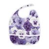 Bolaz Pansy Flowers White Violet Baby Bibs for Eating Food Feeding Waterproof Toddler Bib Apron Boys Girls Soft Adjustable Set of 2 view 1