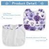 Bolaz Pansy Flowers White Violet Baby Bibs for Eating Food Feeding Waterproof Toddler Bib Apron Boys Girls Soft Adjustable Set of 2 view 4