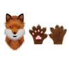 2Pcs Realistic Fursuit Dog Fox Wolf Mask Paws,Moving Jaw Fox Mask,Party Full Head Furry Wolf Werewolf Therian Gear (Brown) view 1