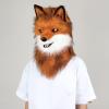 2Pcs Realistic Fursuit Dog Fox Wolf Mask Paws,Moving Jaw Fox Mask,Party Full Head Furry Wolf Werewolf Therian Gear (Brown) view 3