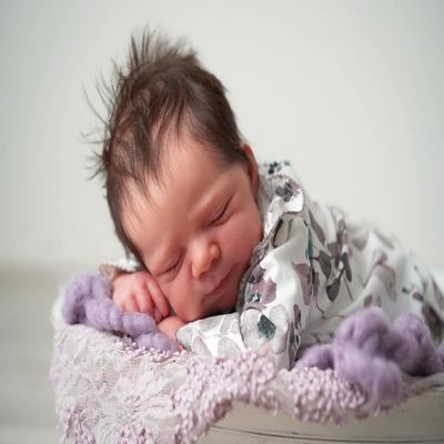 Anano 48 cm Silicone Reborn Baby Doll,Realistic Reborn Doll Life Like Babies Dolls That Look Real,Full Silicone Vinyl Baby Girl Poseable Sleeping Real Life Newborn