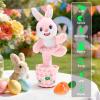 Cessfle Talking Dancing Easter Bunny Plush, Easter Basket Stuffers Toddler Girl Boy, Volume Adjustable Glowing Dancing Talking Bunny Toys with 60+ Songs, Baby Girl Boy Easter Gift, Hopping Bunny Toy view 2