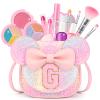 Kids Makeup Kit for Girls - 15 Pcs Real Washable Make Up Set - Non Toxic Toddlers Cosmetic with Letter Purse - Dress up Birthday Gifts for 3 4 5 6 7 8 Years Old Girls - Glitter Rainbow G view 1