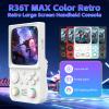 R36TMAX Retro Handheld Game Console, 4.0 Inch IPS HD Screen Retro Gaming Console, Handheld Game Console with 18000+ Classic Games, Supports WiFi Networked Fighting and OTG, Built-in 64G-Pearl White view 3