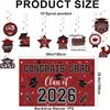 2026 Graduation Decorations Set- Class of 2026 Grad Party Decorations, Congrats Grad Banner, Backdrop, Grad Hanging Swirl, Balloons and Honeycomb Table Toppers, Graduation Party Supplies(Maroon) view 3