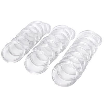 Bemonew Plastic Coin Holders 20PCS Plastic Coin Holders for Collectors 45mm Dia. Round Transparent Organizer with Inner Liner for Silver Dollar