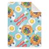WIFIU Pancakes Eggs Bacon Blueberries Baby Boys Girls Blanket 30x40 in, Soft Receiving Swaddling Nursery Blankets for Newborn Infant Toddler view 1