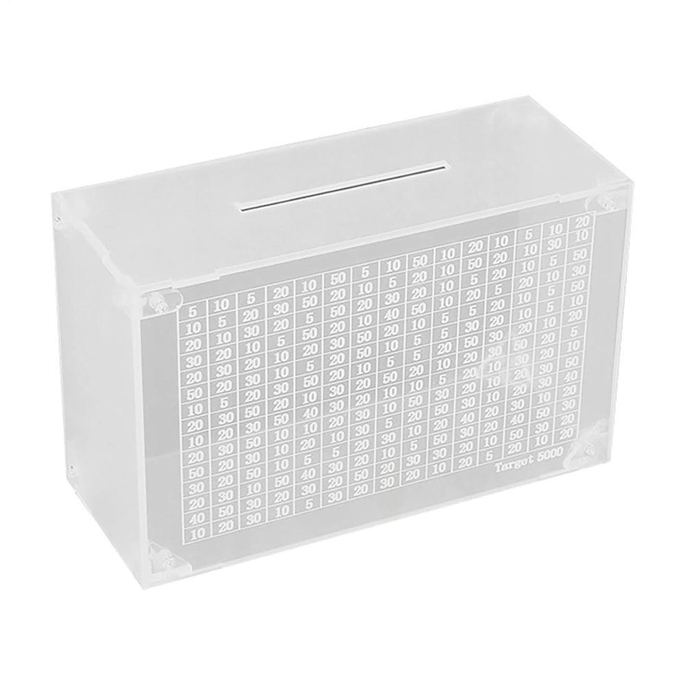 Acrylic Money Box - Openable Storage Bank with Counter - 5000 Saving Resuable Acrylic Clear Savings Box,for Adults Kids Boys Teens Penny Home