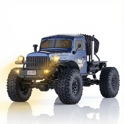 EAZYRC FMS Rochobby 1/10 Atlas Ready Set RC Crawler RC Truck 4X4 with Lighting, 2.4GHz Radio,Ball Bearing, Metal-Gear Full,4 Link Suspension,Rapid Separation Car Body for Adult (Blue)