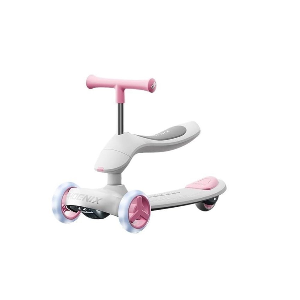 Bicycles Wiggle Scooter Foldable for Kids Kick Scooter Balance Scooters with Seat Cushion Adjustable Height Handlebar(Pink)