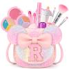 Kids Makeup Kit for Girls - 15 Pcs Real Washable Make Up Set - Non Toxic Toddlers Cosmetic with Letter Purse - Dress up Birthday Gifts for 3 4 5 6 7 8 Years Old Girls - Glitter Rainbow R view 1