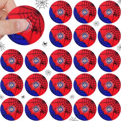 24PCS Spider Web Fidget Spinners, Red and Blue Spider Web Theme Birthday Party Favors, Mini Fidget Sensory Toys Bulk, Goodie Bags Stuffers Carnival Classroom Prizes Treasure Box Fillers
