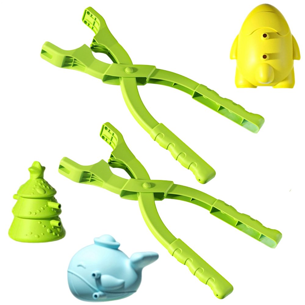 2 Set Snowballl Maker - Snowballl Mold Clips | Snow Toys for Kids Outdoor | Winter Snow Ball Fights Maker Tools with Replacement Heads | Snows Games Accessories | Cute Rice Ball Mold with Handle