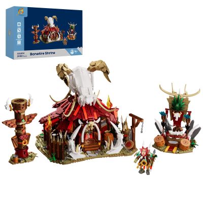 Architecture Building Blocks, Bonefire Shrine Building Sets, Tribal Ritual Scene DIY Building Toys, Indian Style Model kits for Collection Display, Creative Gift for Birthday, Christmas (2098 Pcs)