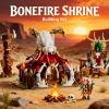 Architecture Building Blocks, Bonefire Shrine Building Sets, Tribal Ritual Scene DIY Building Toys, Indian Style Model kits for Collection Display, Creative Gift for Birthday, Christmas (2098 Pcs) view 2