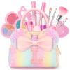 Kids Washable Makeup Kit for Girls - 17 Pcs Real Non Toxic Make Up Set with Personalized Purse - Toddler Girl Birthday Gifts Princess Toys Age 3 4 5 6 7 8 9 10 Years Old Kid - L view 1