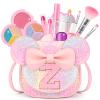 Kids Makeup Kit for Girl, 15Pcs Real Washable Make Up Set & Purse Rainbow Z view 1