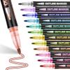 8 Colors Outline Markers,2026 Double Line Shimmer Marker Pens,Glitter Gel Double Line Outline Pen Sparkle Markers,Squiggles Glitter Marker Set for Christmas GreetingCards,Scrapbook Crafts,Easter Egg view 4