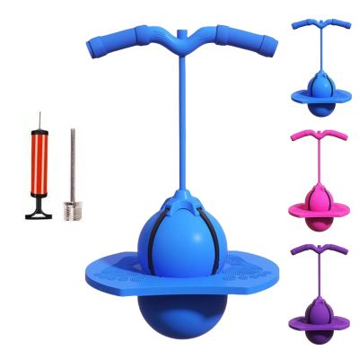 Balance Board for Kids & Adults - Wobble Balance Trainer with Handle & Non-Slip Surface, Jumping Ball Included! Perfect for Indoor/Outdoor Fitness, Coordination, ADHD & Sensory Play Toy for Children (Blue)