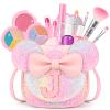 Kids Makeup Kit for Girls - 15 Pcs Real Washable Make Up Set - Non Toxic Toddlers Cosmetic with Letter Purse - Dress up Birthday Gifts for 3 4 5 6 7 8 Years Old Girls - Glitter Rainbow J view 1