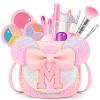 Kids Makeup Kit for Girls - 15 Pcs Real Washable Make Up Set - Non Toxic Toddlers Cosmetic with Letter Purse - Dress up Birthday Gifts for 3 4 5 6 7 8 Years Old Girls - Glitter Rainbow M view 1