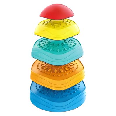 Balance Stones Play, Coordination Training Equipment, 15cm Sensory Stepping Set for Kids, Textured Pieces 5 Pack, IndoorOutdoor Toy with Anti Slip Base, Gross Motor Game for Children