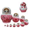 Jorzer Russian Nesting Dolls, 10Pcs/Set Wooden Matryoshka Doll Set with Butterfly Printing Effortless Disassembly & Assembly Nesting Dolls for Collection Decoration Toys and Games.. view 1
