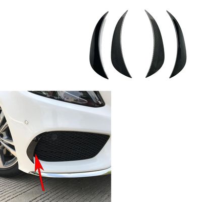 2Pcs for Mercedes Benz C-Class W205 2015-2018 2pcs Rear Bumper Spoiler Side Canard Air Vent Cover Inserts Lip Splitter Carbon Fiber Look