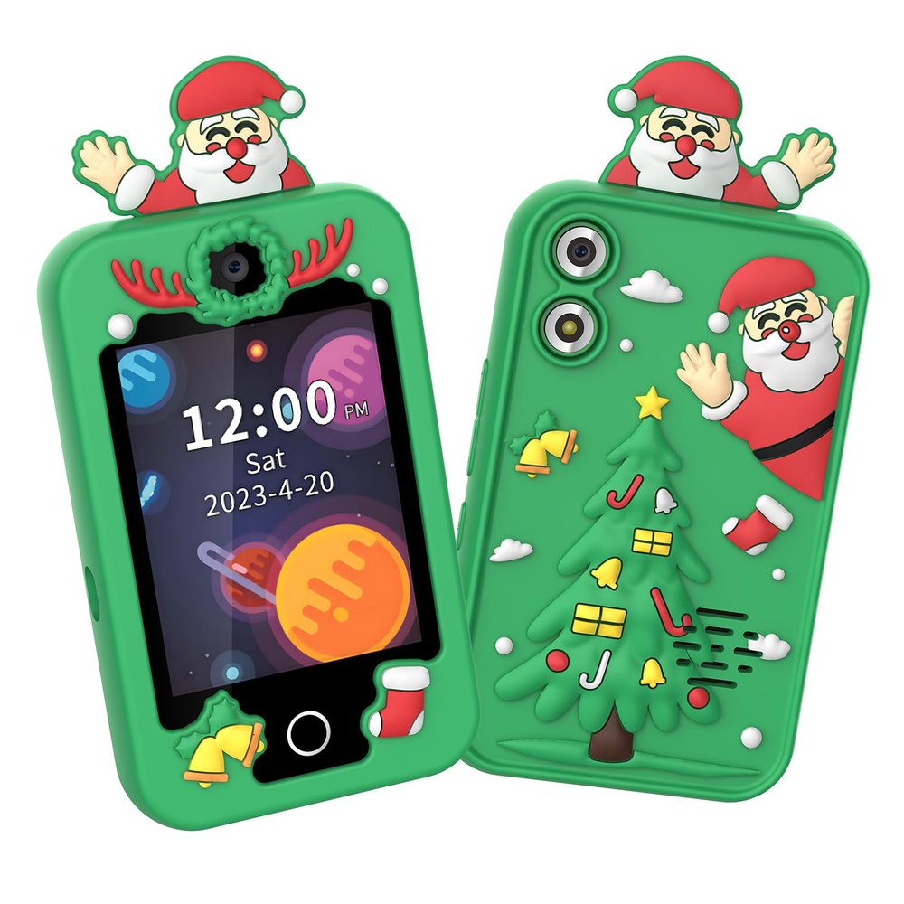 Funien Childrens Smart Learning Smartphone with Dual Camera and Parental Controls for Kids 3-12, 2.8" Touchscreen Education Toy for Interactive Learning (Santa Claus)
