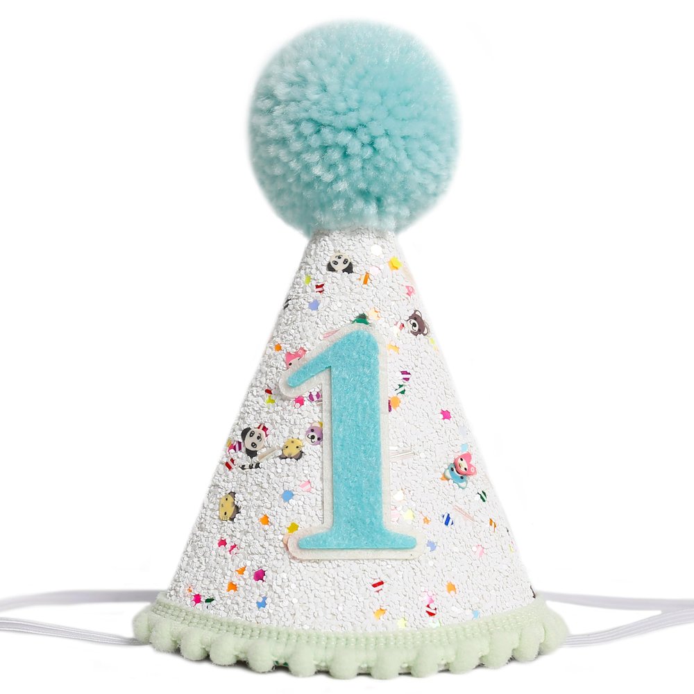 KOJIN 1st Birthday Hat for Baby Girl/Boy - First Birthday Decorations, Cake Smash Photo Prop (Green)