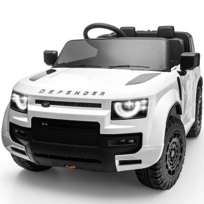 2 Seater Ride On Car for Kids, 24v Licensed Land Rover Defender Electric Power Ride On Truck Toy with Remote Control, 4x100W, Music, Shovel Toy, Soft Start, 3 Speed (White)