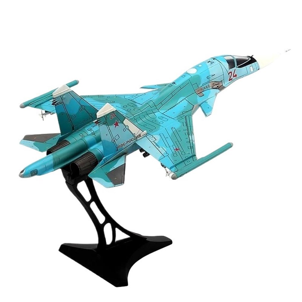 Flying Airplane Model 1:72 Scale  SU-34 Su34 Russian Air Force Diecast Airplane Plane Fighter Aircraft Model Static Alloy Aviation Airbus