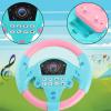 Aoaoy Steering Wheel Toy for Kids, Baby Educational Copilot Steering Wheel Music Children Intelligent Toy (Pink and Blue) view 2