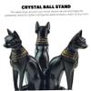 HDBHSBE Crystal Stand Crystal Ball Stand, Resin Ancient Egyptian 3-Sphynx Cat Sphere Holder, Decorative with Stable Base for Living Room, Bedroom view 4