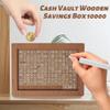 10000 Savings Challenge Box, Portable Retro Wooden Cash Vault with Visual Tracker Board & Number Grid - Reusable Motivational Money Box for All Age Groups, Financial Goal Budget Tool & Gift ($2K) view 2