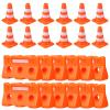 Alasum Traffic Roadblock Toy, 24pcs Mini Plastic Traffic Cones & Signs Set Roadblock Sign Toy Small Construction Cones Children Educational Plaything for Learning & Fun view 1