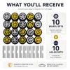 1/64 Wheels and Tires Set with 10 Sets of Modified Axles - 10 Mixed/Random Electroplated Rubber Wheel Sets (5 Gold + 5 Silver) for 1/64 Diecast Cars view 2